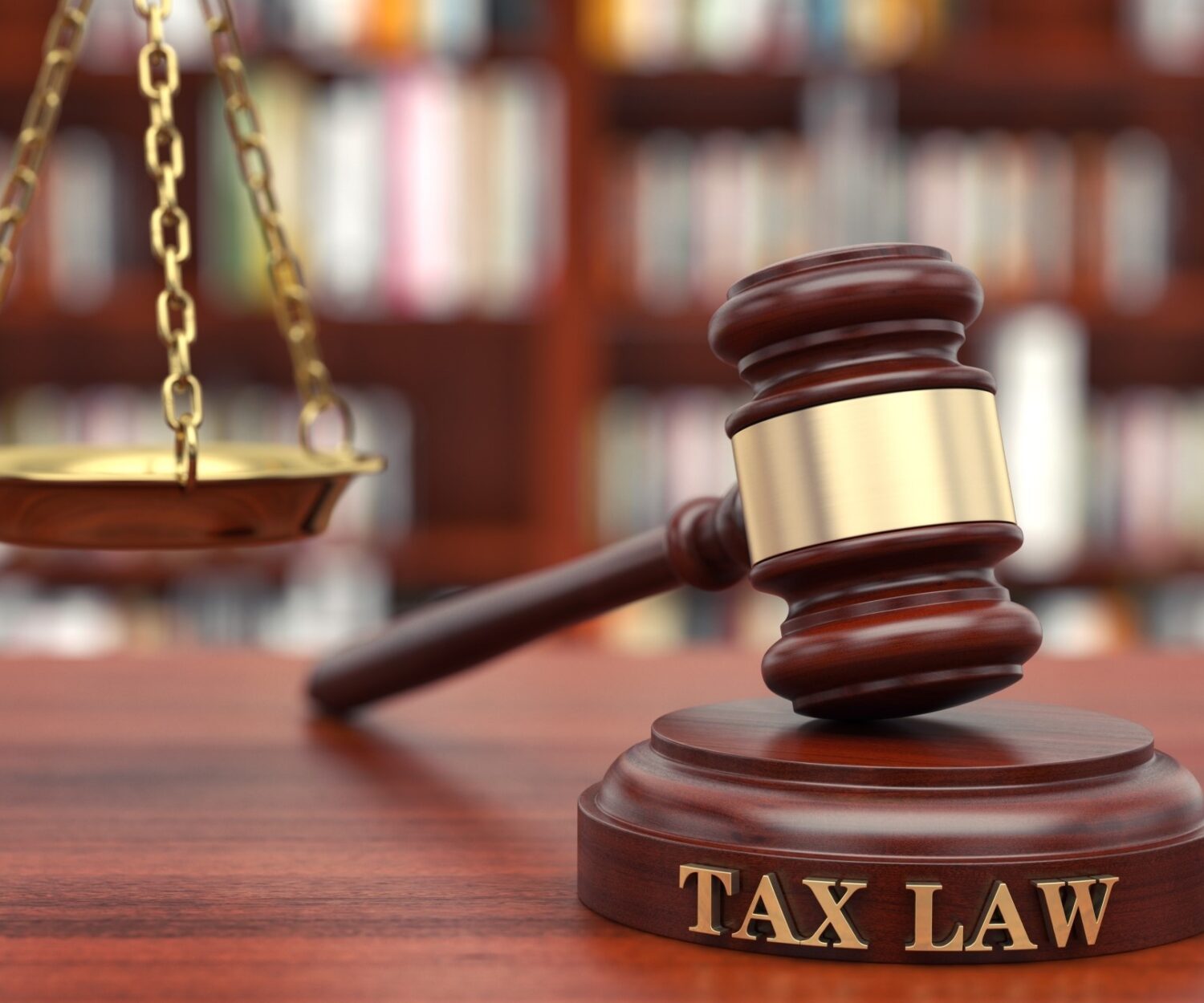 Tax law gavel on desk